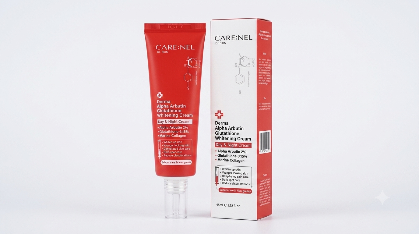 Gemini_Generated_Image_4u2l914u2l914u2l "CARE:NEL Derma Alpha Arbutin Glutathione Whitening Cream 45ml - Image 1